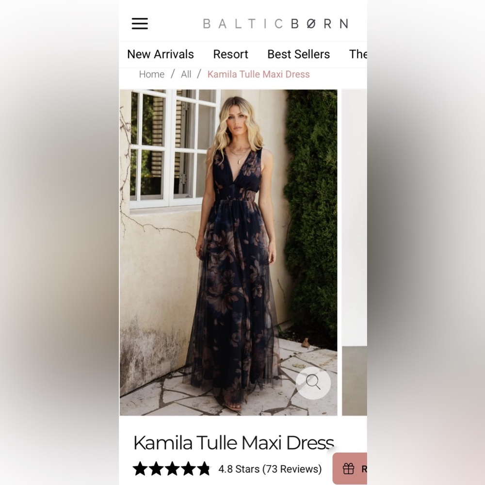 Baltic Born Navy Floral Maxi Dress